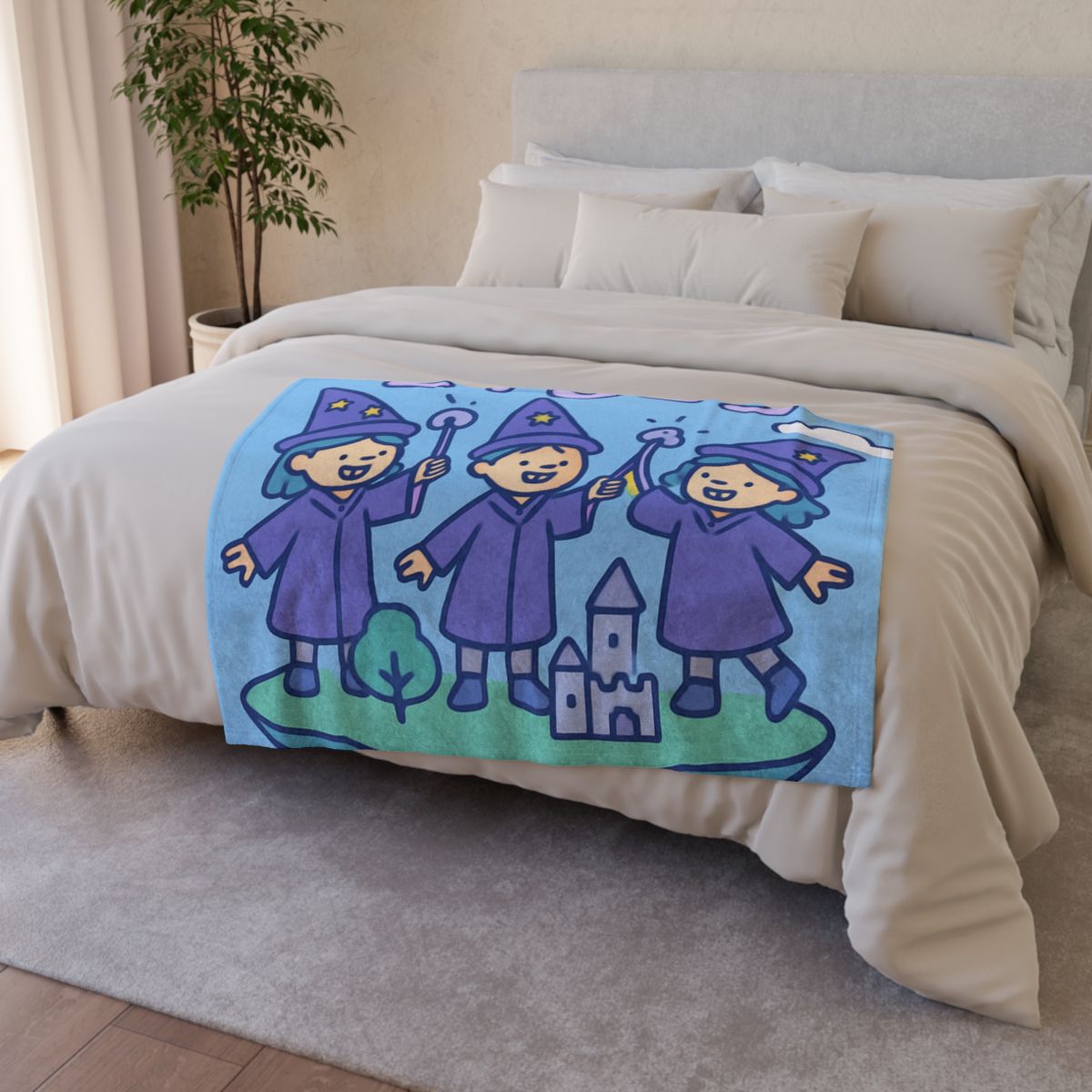 Math Wizards Floating Island soft fleece blankets