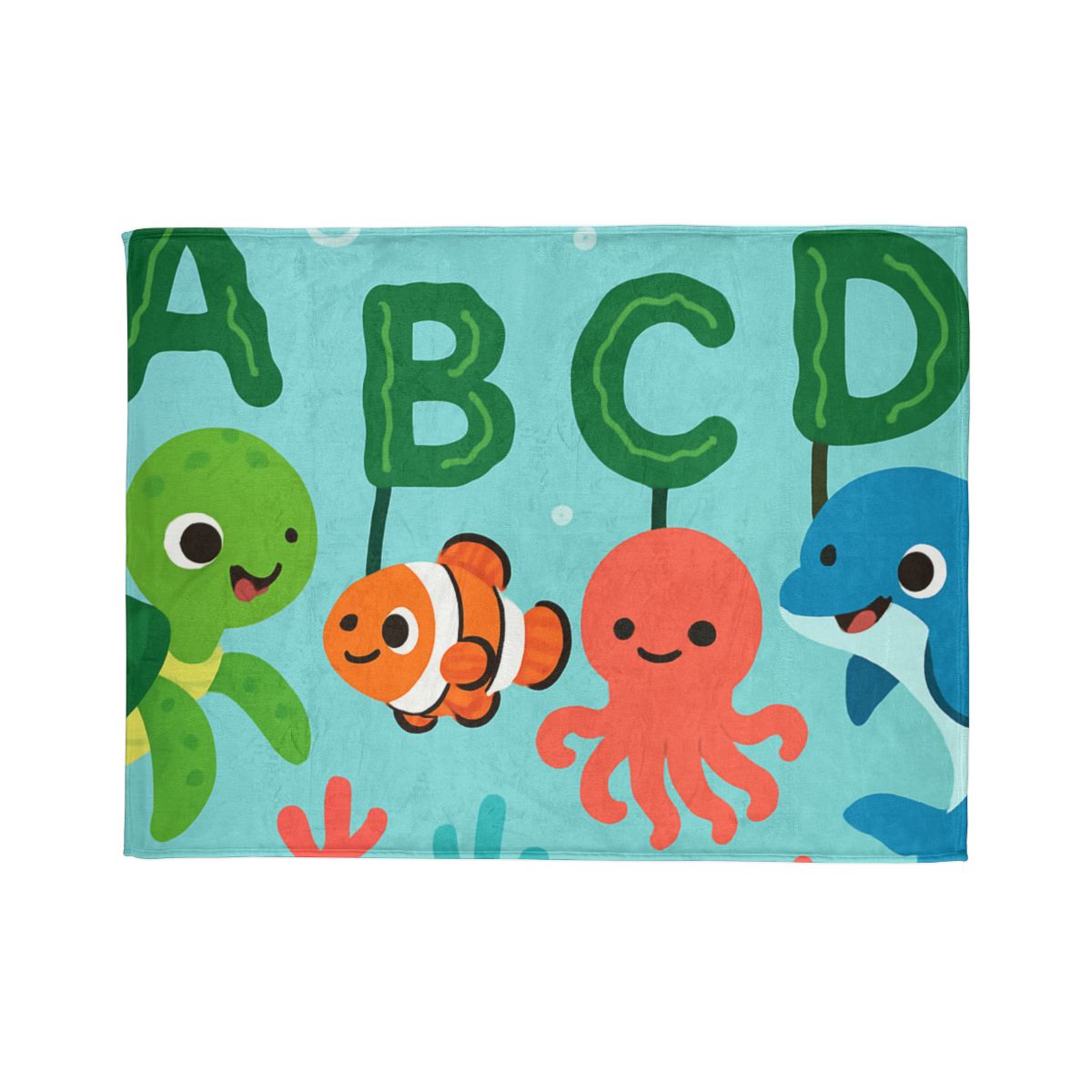 Coral Reef Alphabet Parade stylish throw blankets