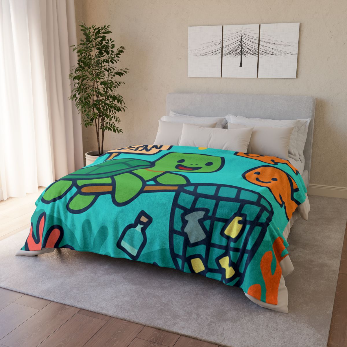 Coral Reef Clean Up Crew custom blankets