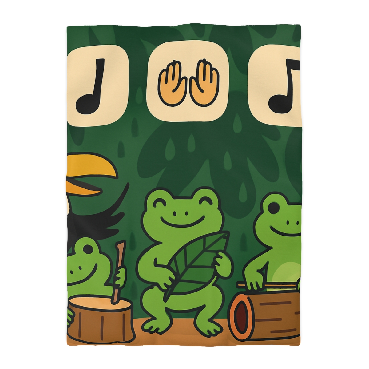 Jungle Rain Rhythm With The Frog Band soft comforter duvets