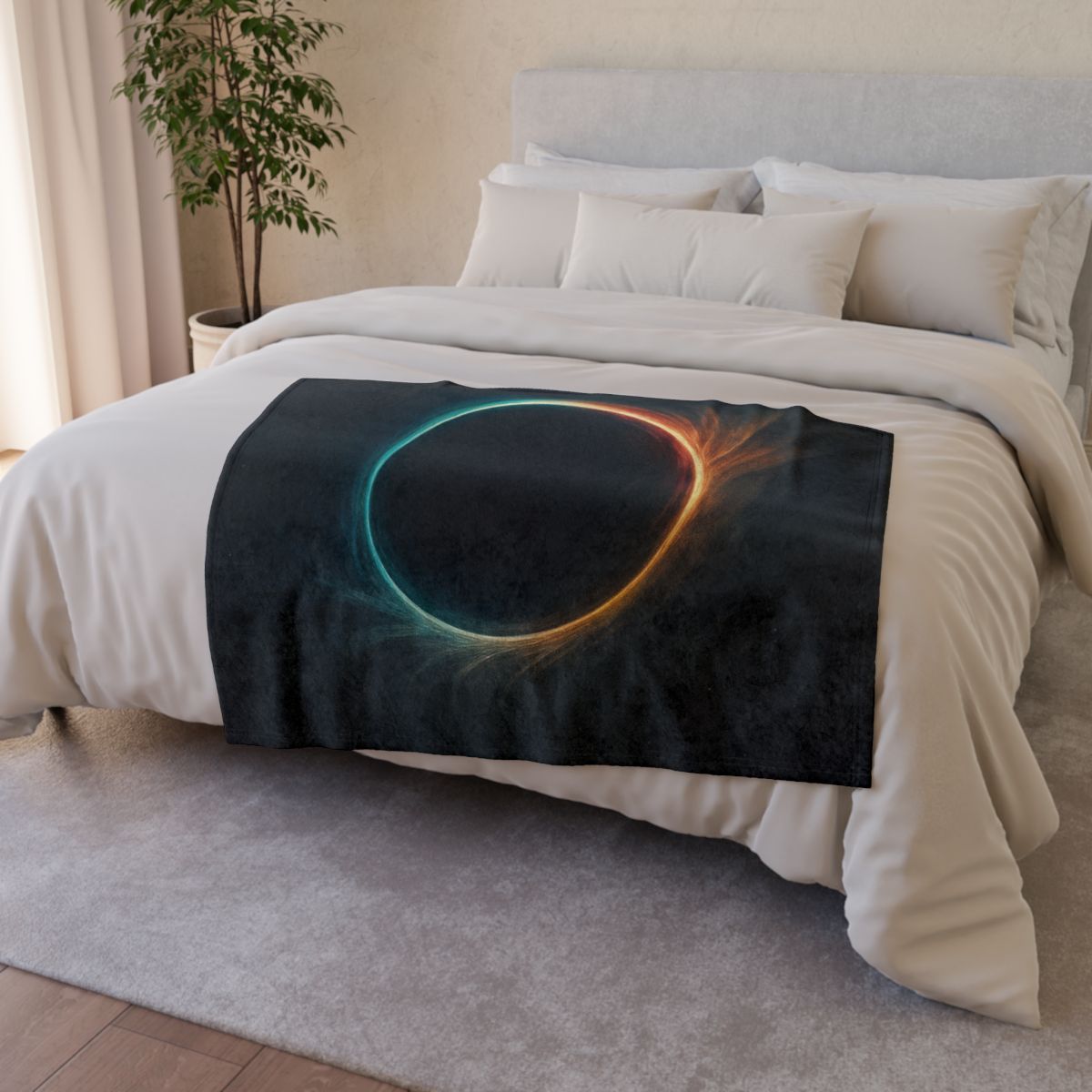 Prismatic Event Horizon Bloom soft fleece blankets