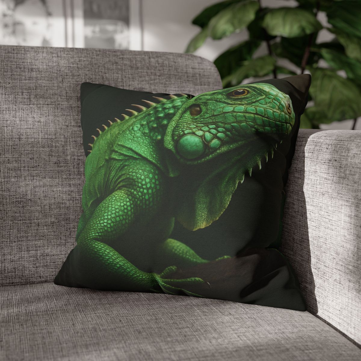 Mirror Glide Green Iguana comfortable bedding pillow covers