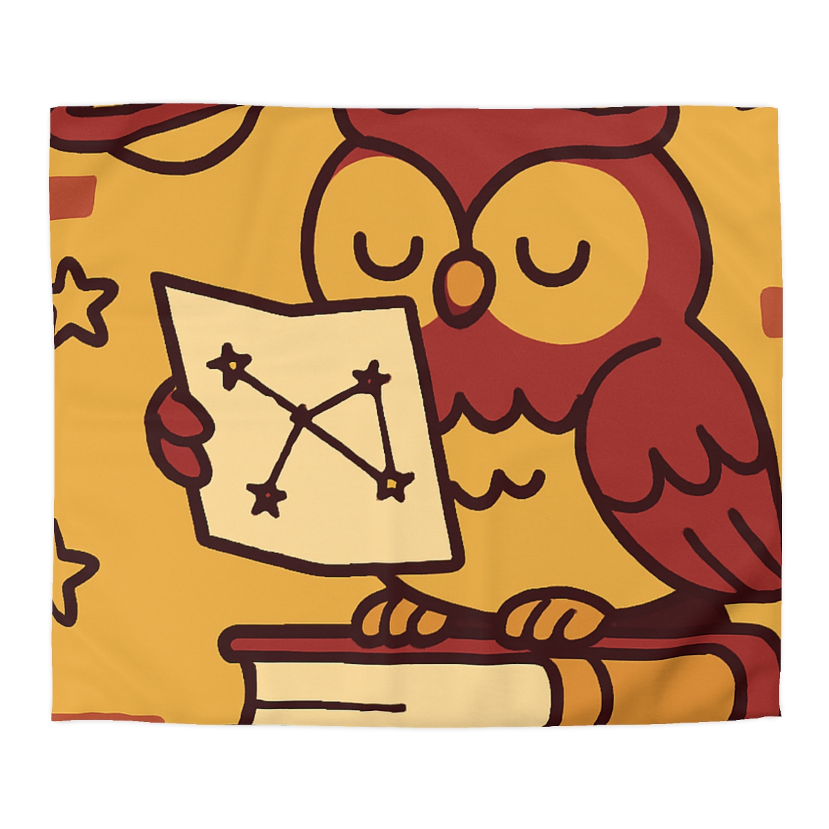 Cosmic Owl Library custom duvets