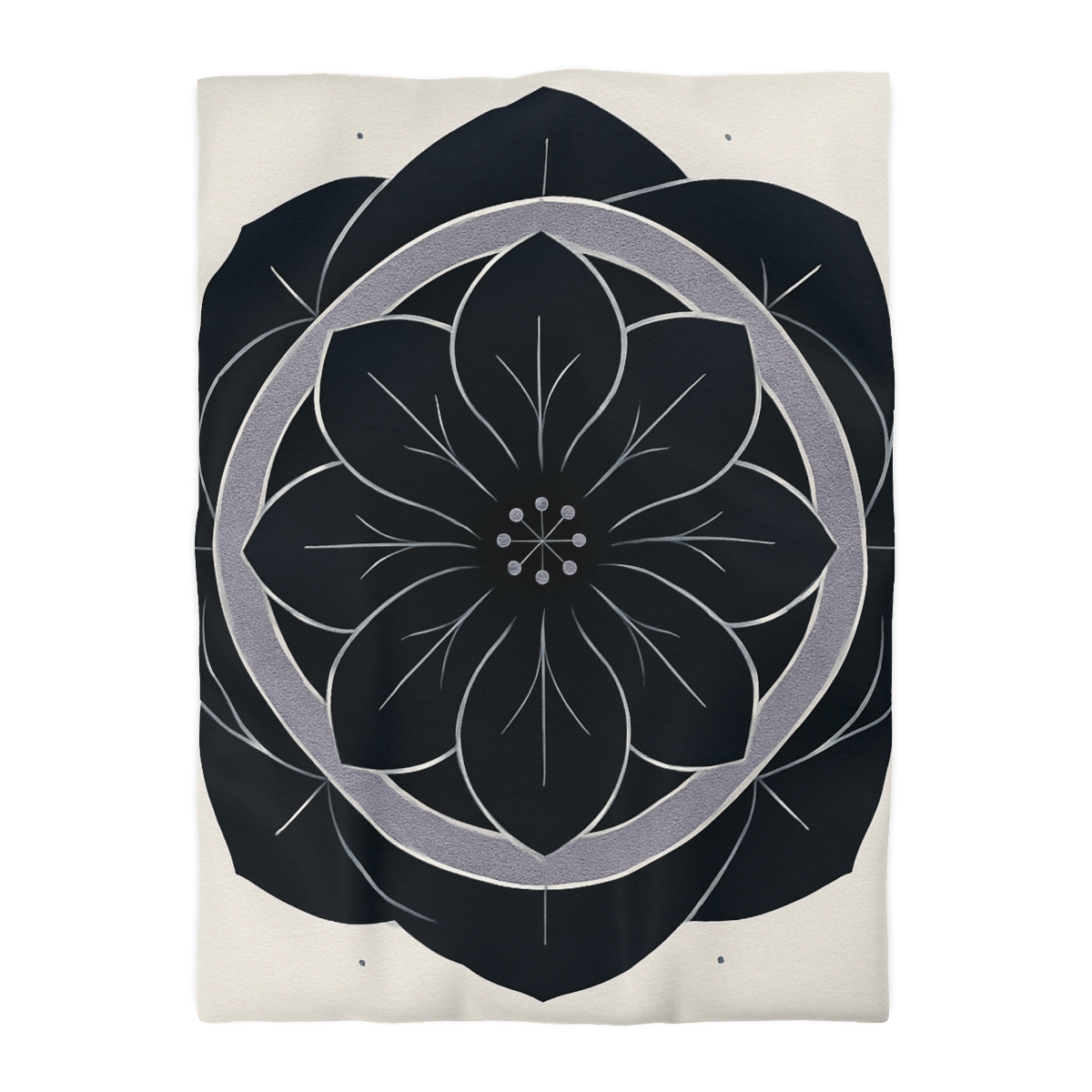 Petal Orbit Rosette designer printed duvets