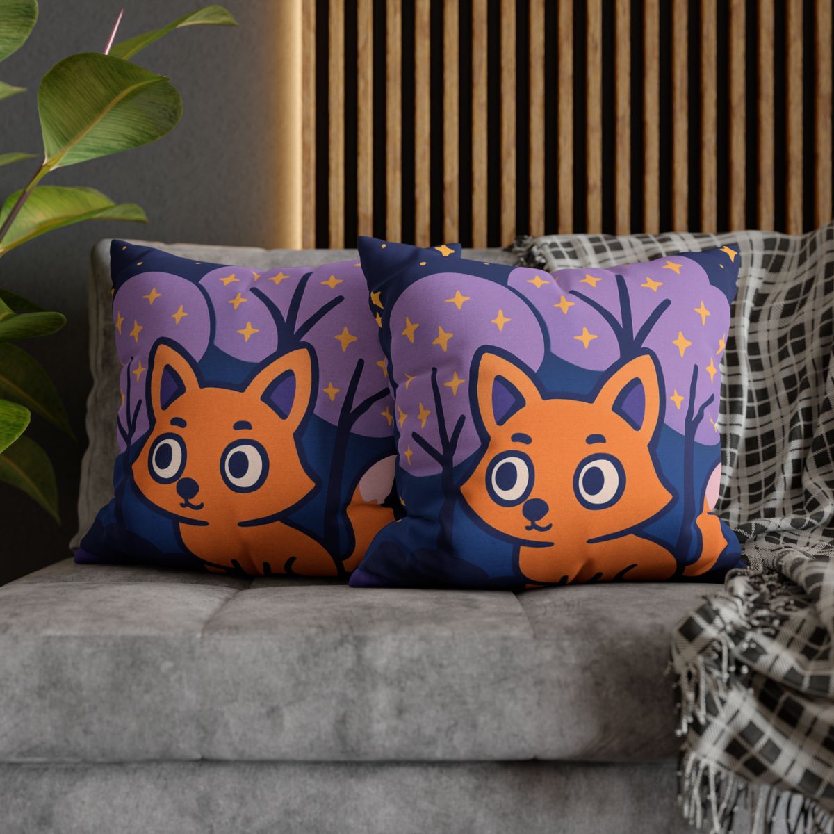 Galactic Forest Fox custom pillow cases
