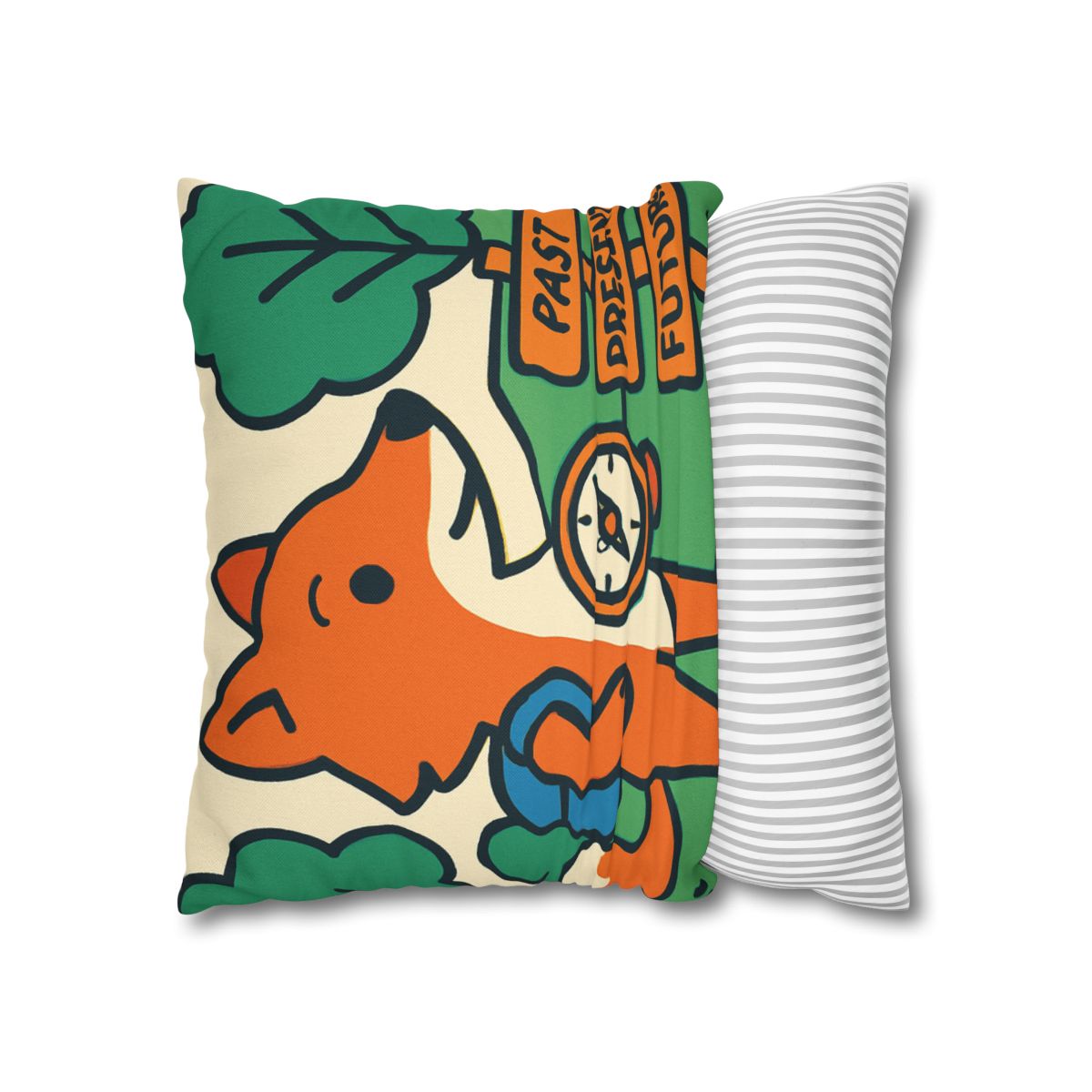 Time Traveling Forest Fox trendy patterned pillow cases