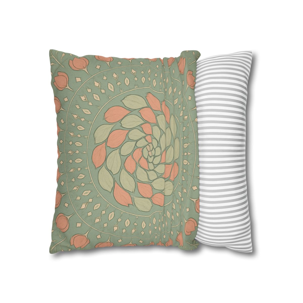 Bud Spiral Mandala designer print pillow cases