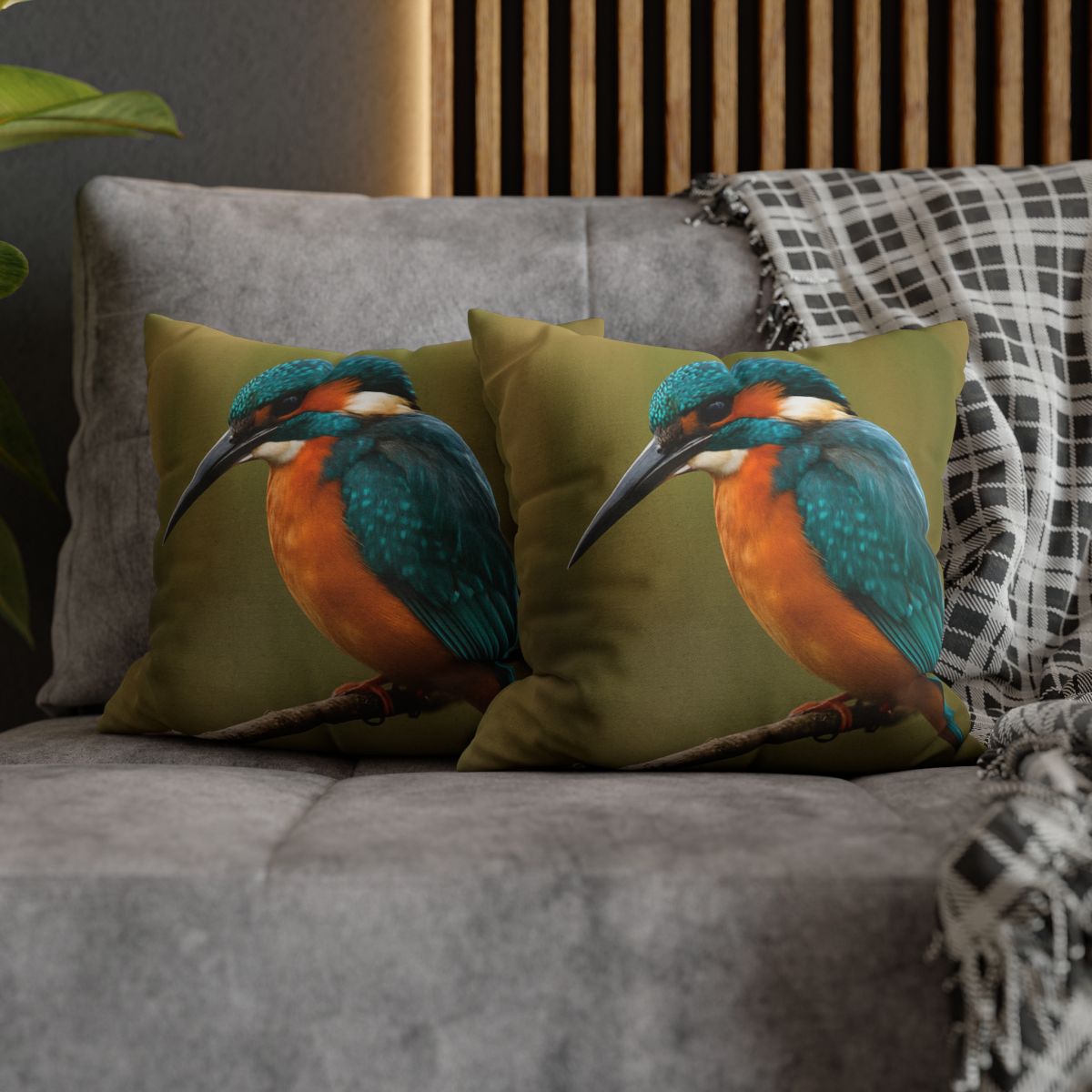Azure Flash Kingfisher personalized pillow covers