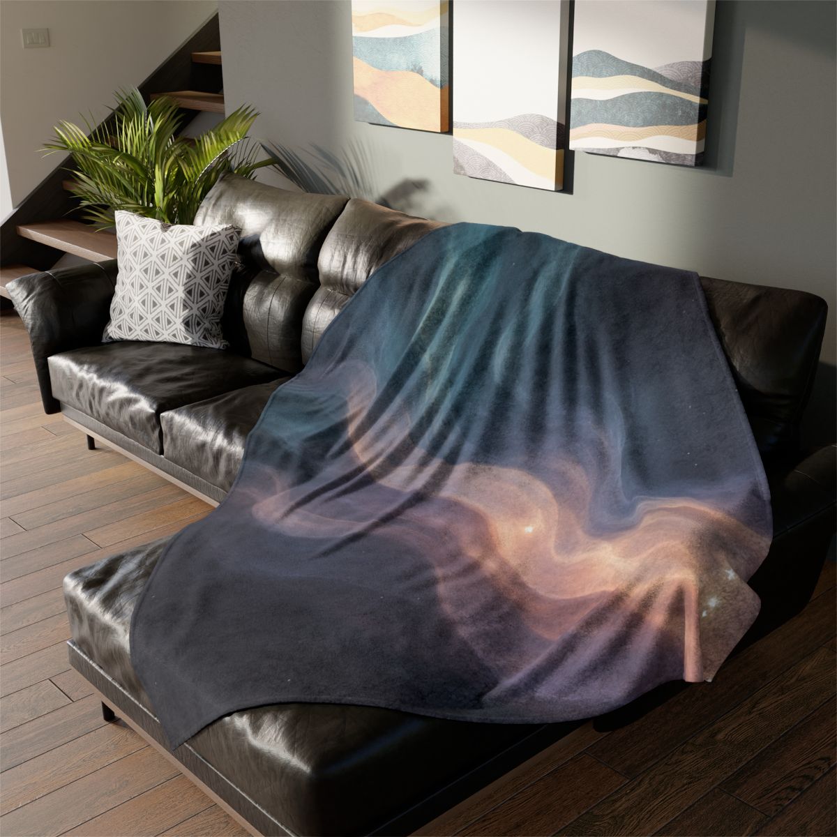 Prismatic Nebula Silk Drift soft fleece blankets