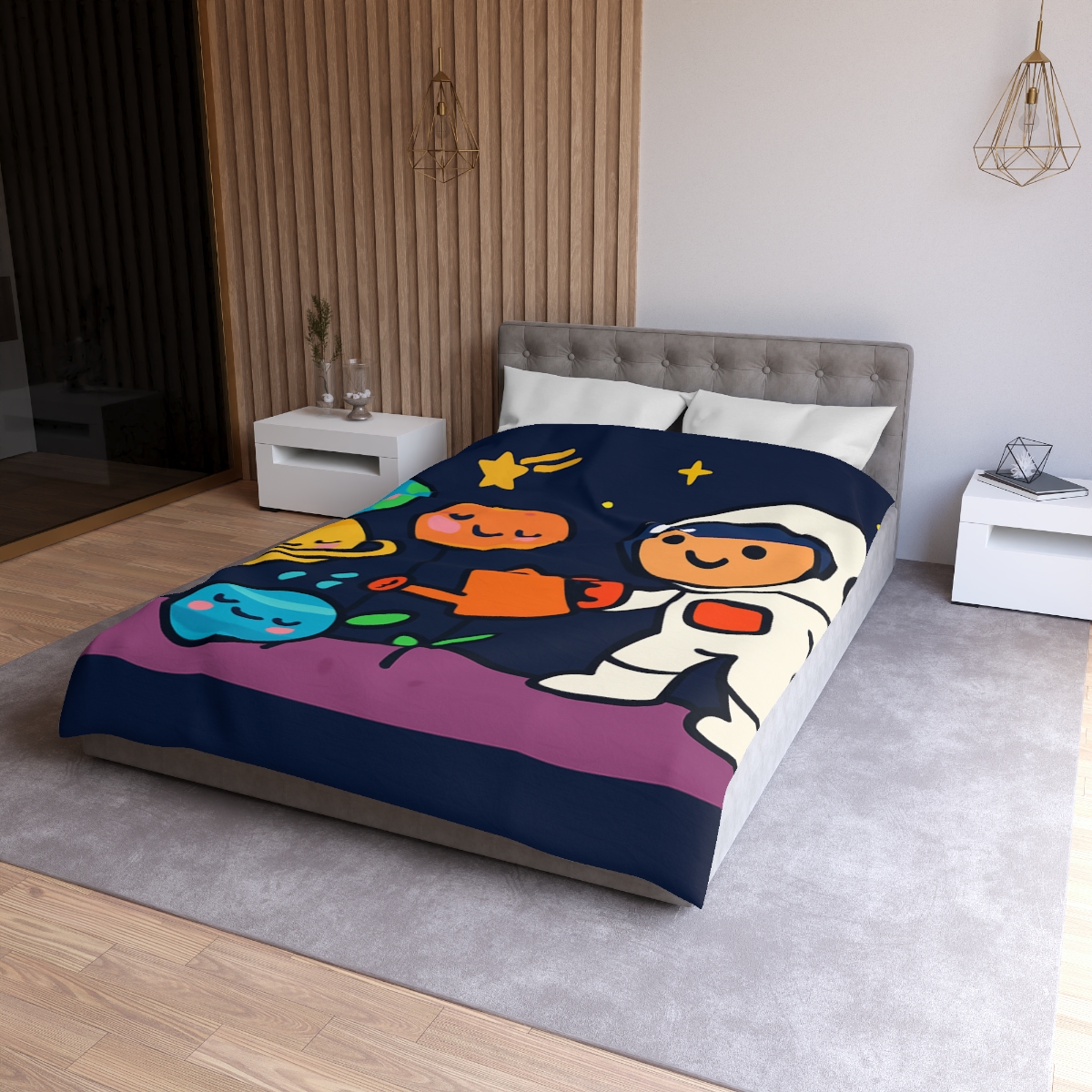 Galaxy Garden Of Friendly Planets unique patterned duvets