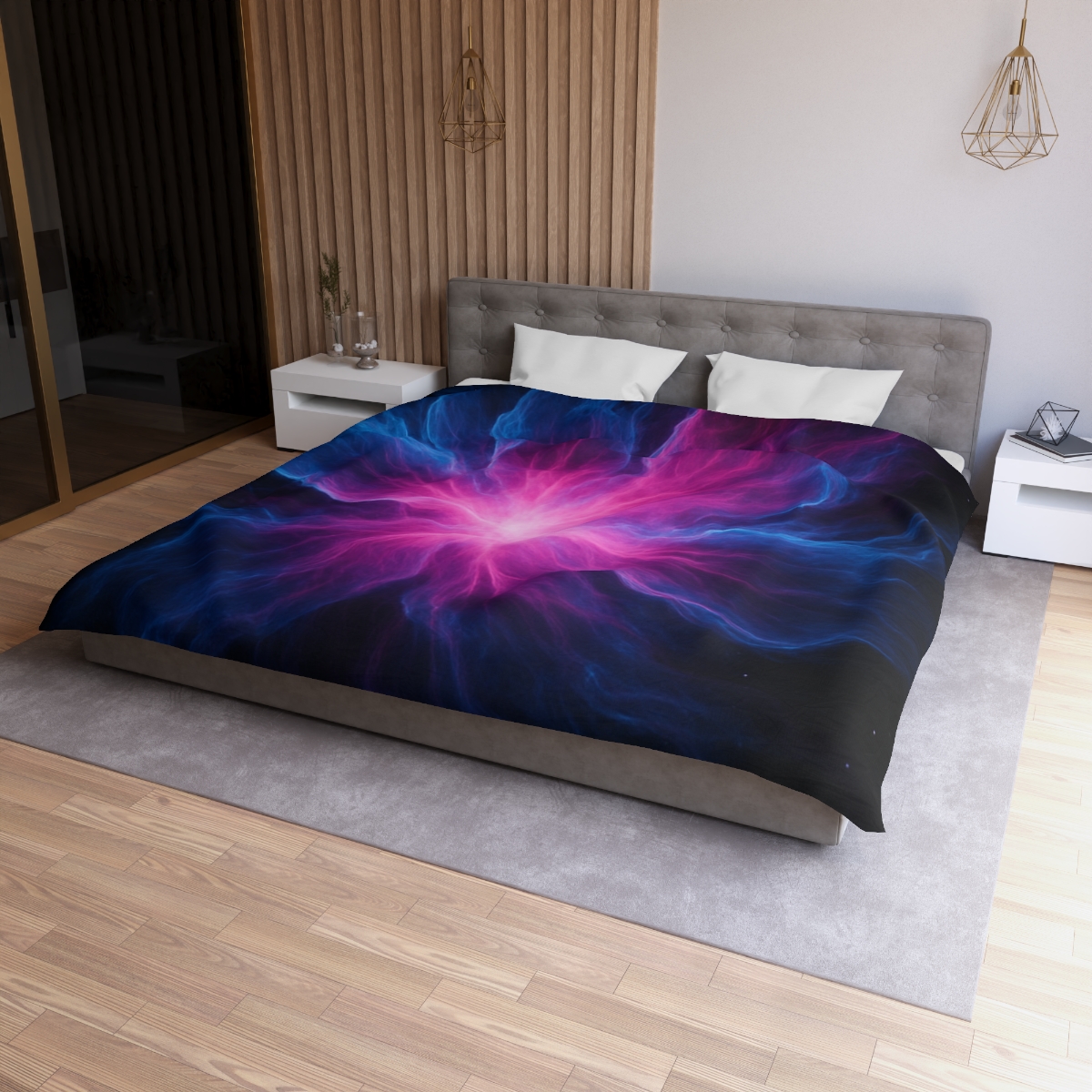 Celestial Plasma Bloom personalized bedding duvets