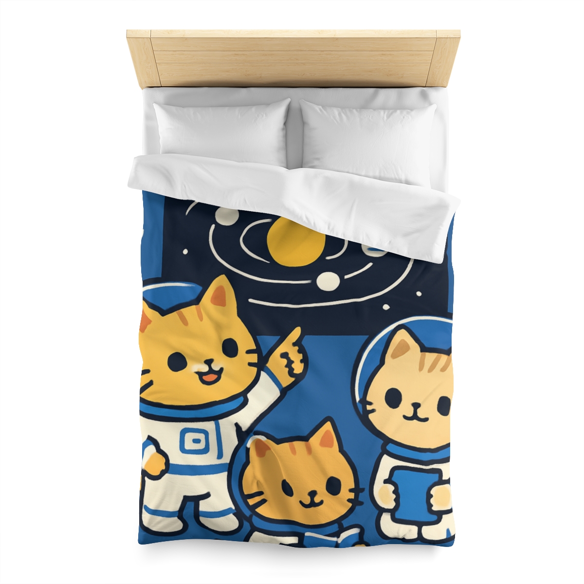 Space School For Curious Cats personalized bedding duvets