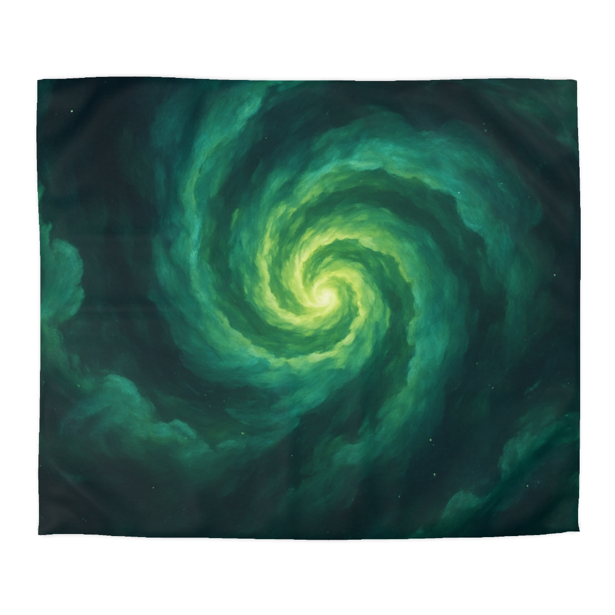 Verdant Nebula Swirl designer printed duvets