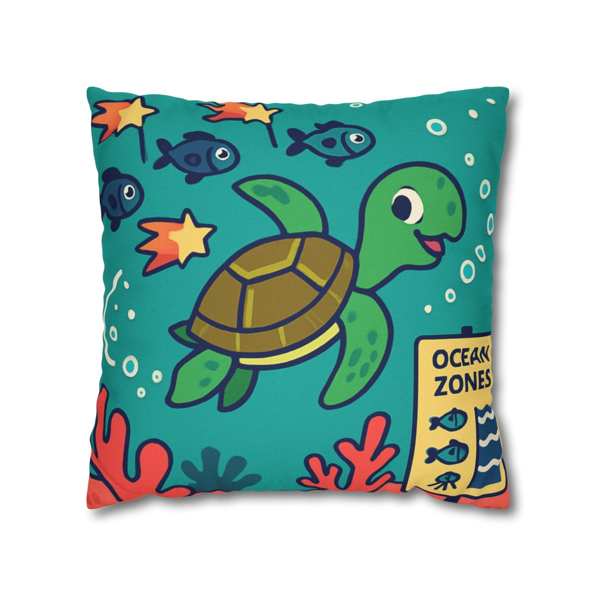 Coral Comet Turtle Parade trendy patterned pillow cases