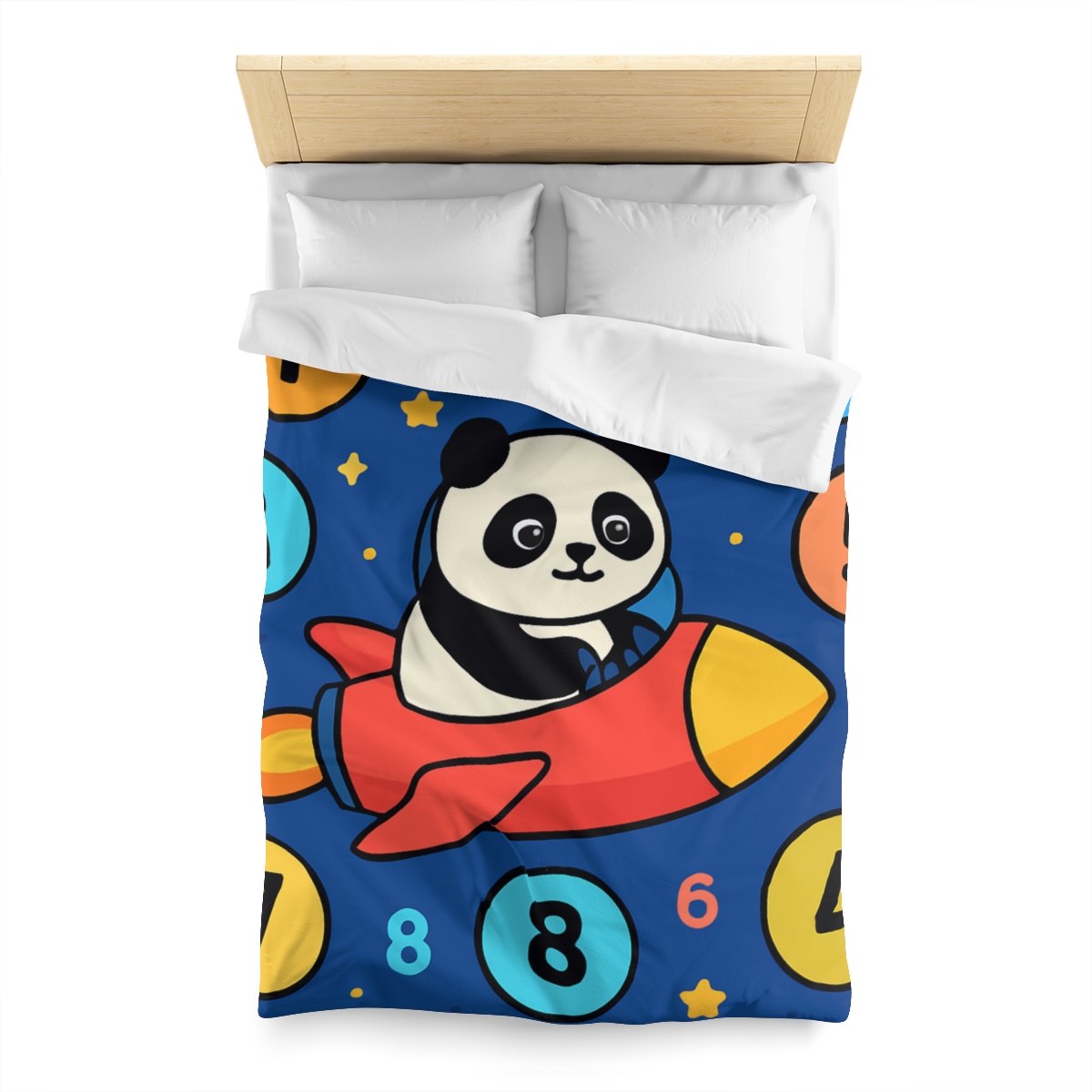 Rocket Panda And The Number Planets soft comforter duvets