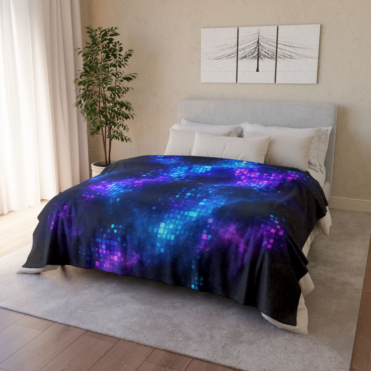 Quantum Nebula Mosaic stylish throw blankets