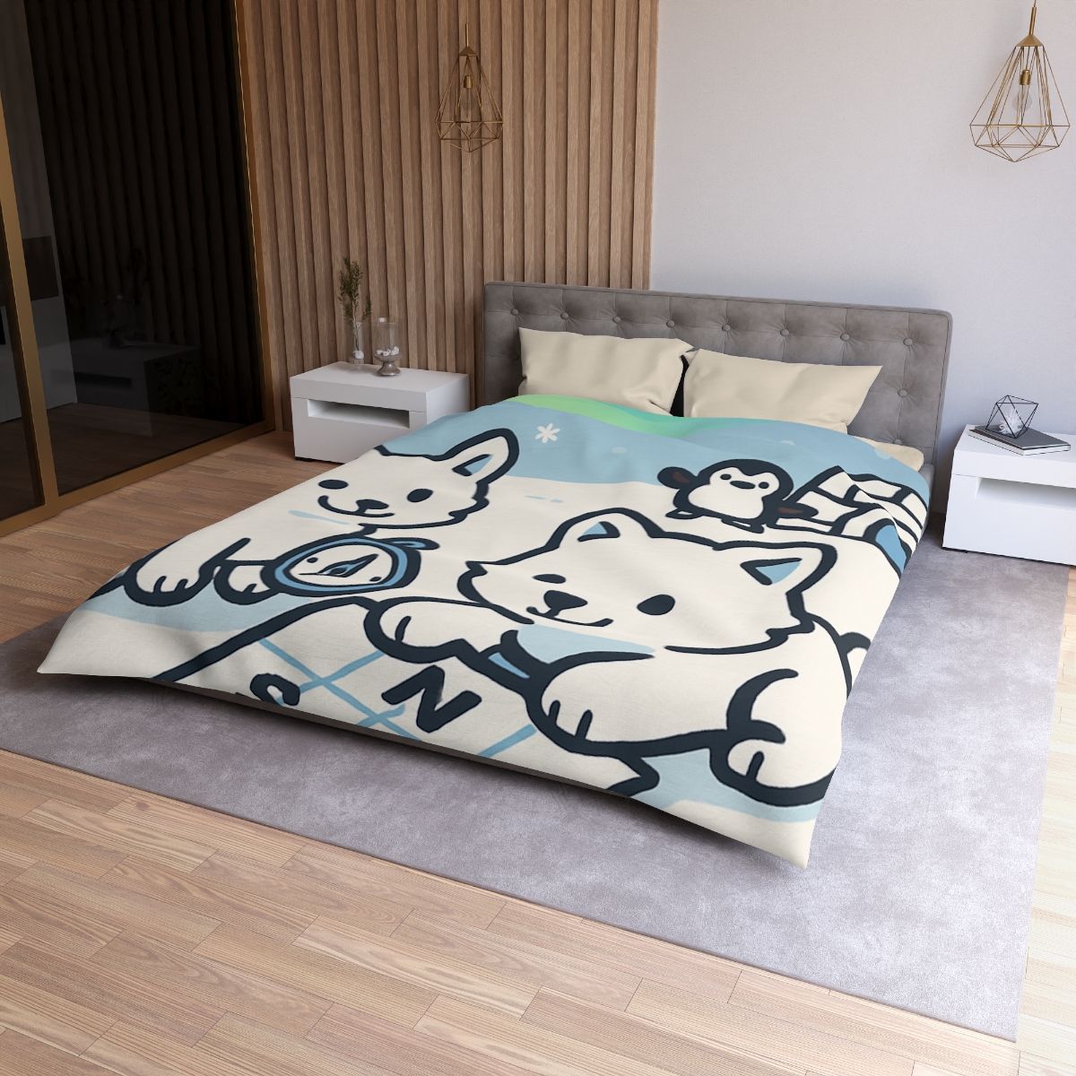 Polar Aurora Map Makers stylish duvet covers