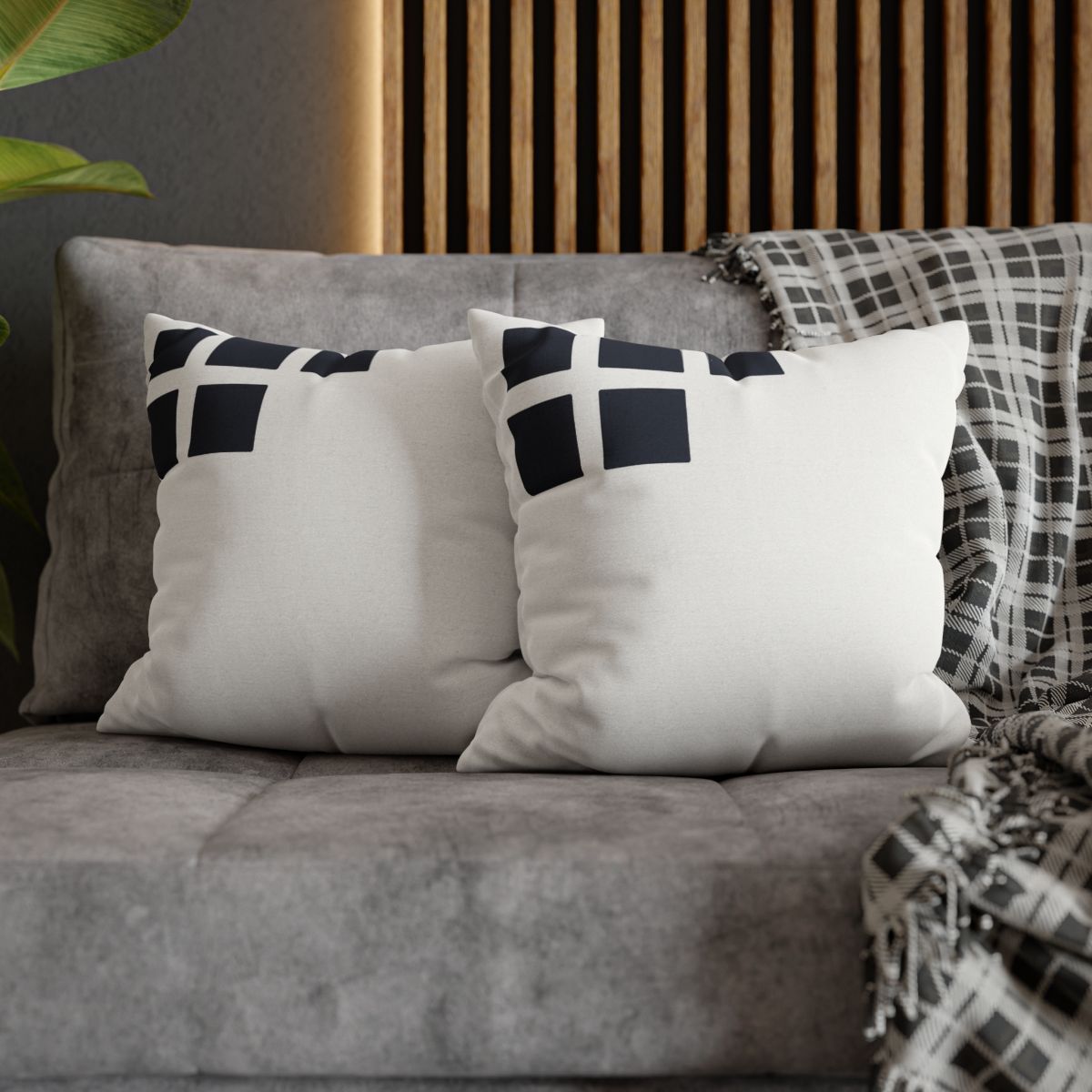 Corner Grid With Missing Star trendy patterned pillow cases