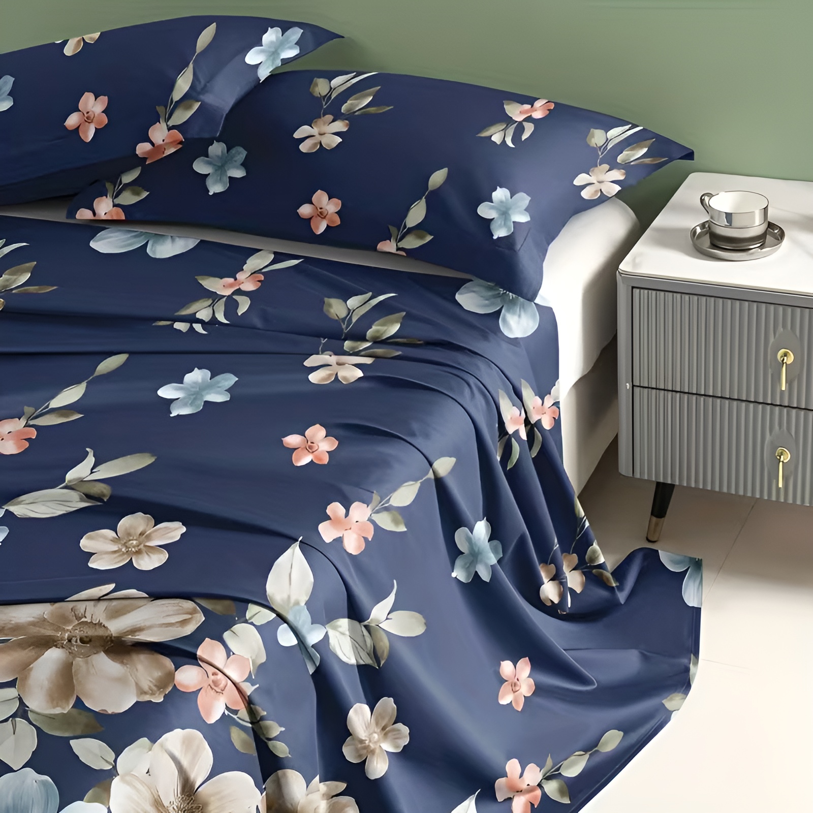 Luxury Botanical Floral Pattern Flat Sheet