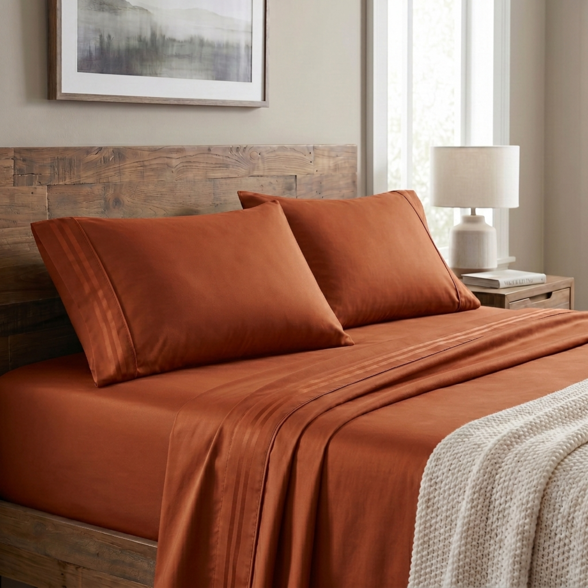 4 Piece Cooling Bed Sheet Set With Deep Pockets