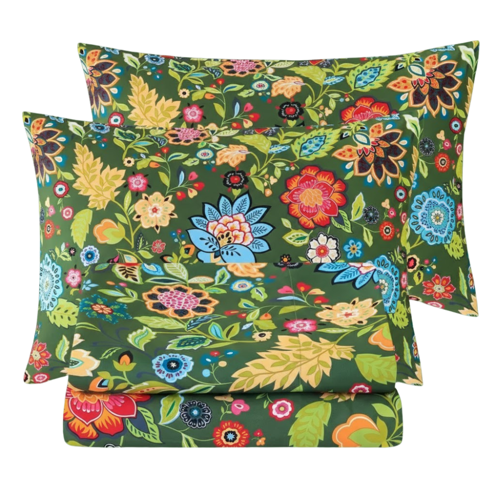 Pack Of 4 Floral Cooling Ultra Soft Bed Sheets