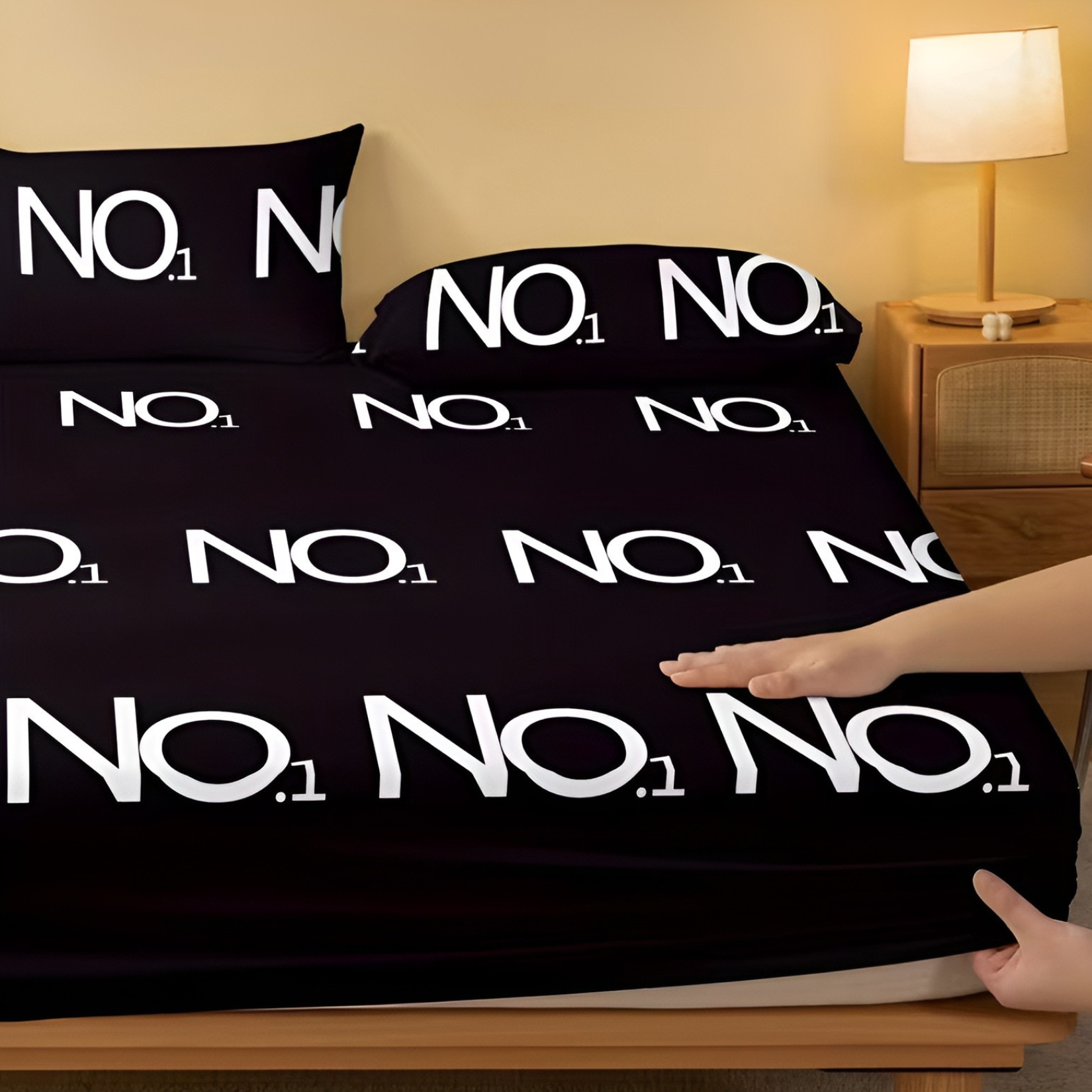 Modern Minimalist Number Pattern Fitted Sheet