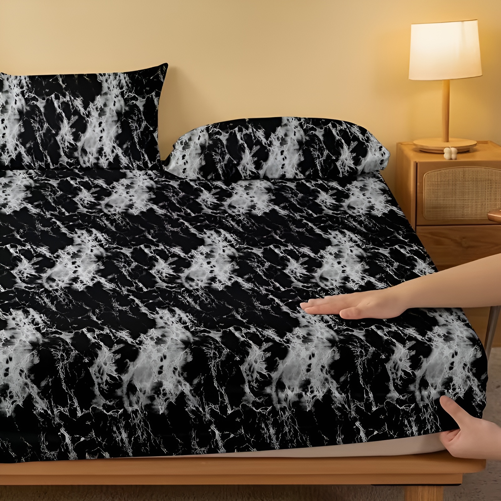 Marble Pattern Fitted Bedsheet