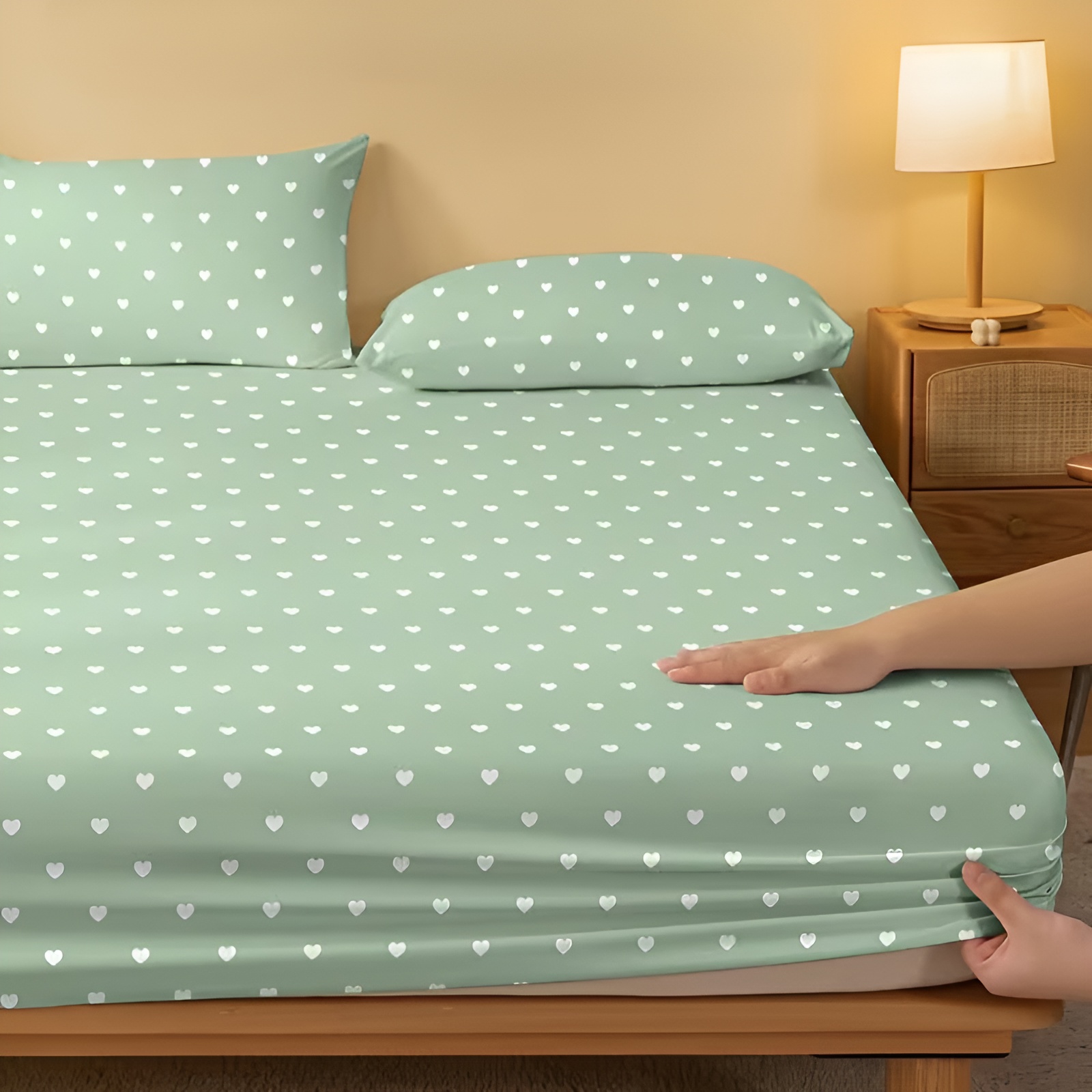 Modern Geometric Print Fitted Bedsheet