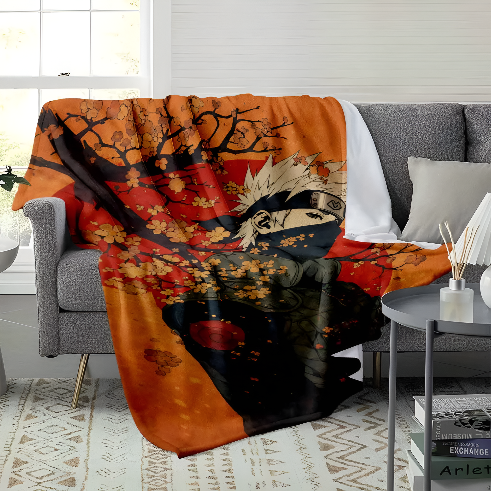 Kakashi Hatake Anime Flannel Blanket Soft Comfortable Warm Fleece Throw Blanket 