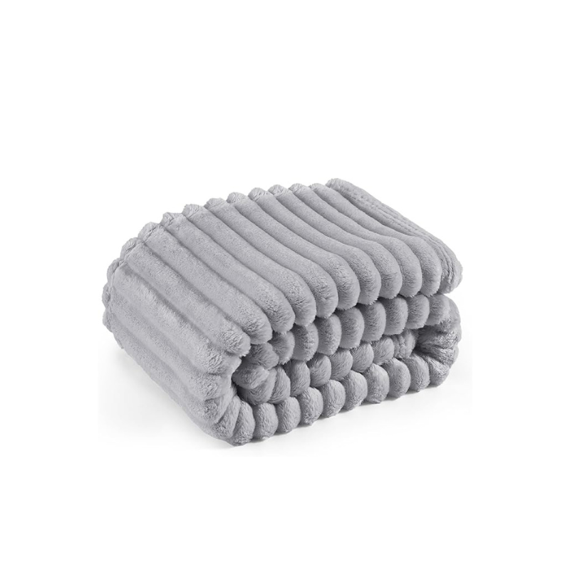 Cozy Stripe Design Flannel Fleece Blanket