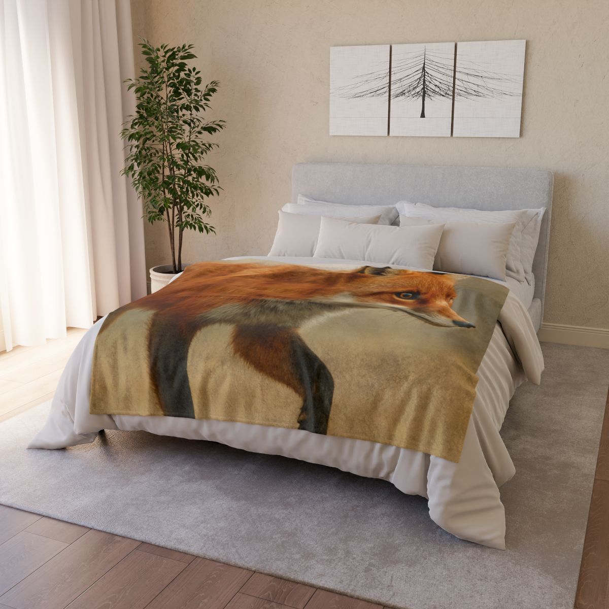 Eclipse Drift Red Fox personalized cozy blankets