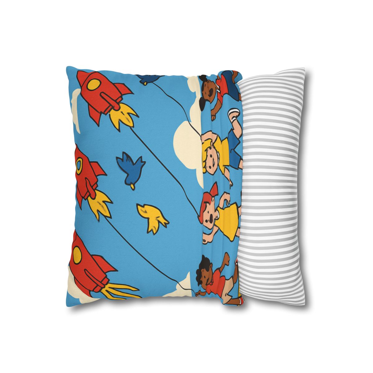Rocket Kite Race designer print pillow cases