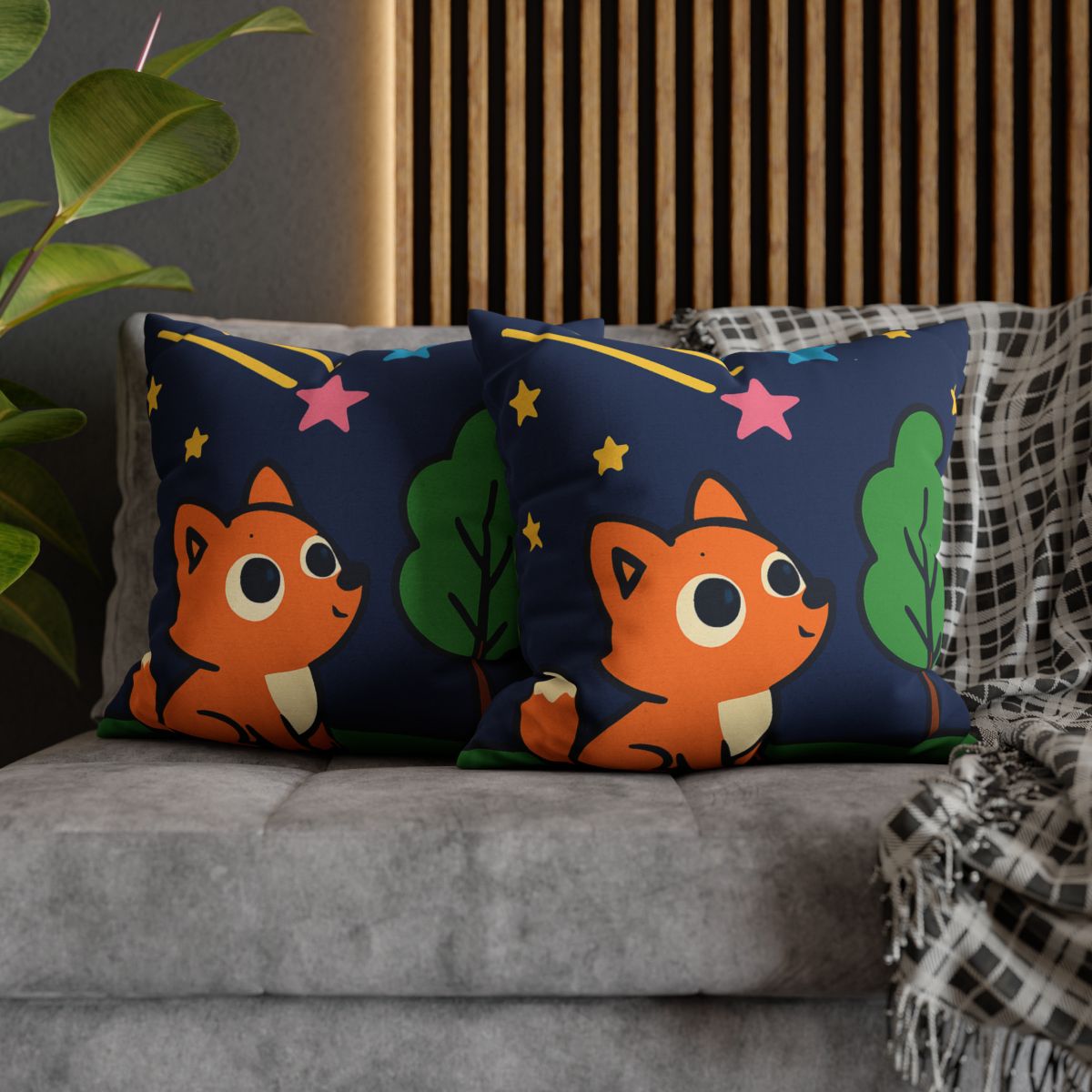 Cosmic Forest Fox And The Shooting Stars unique gift pillow cases
