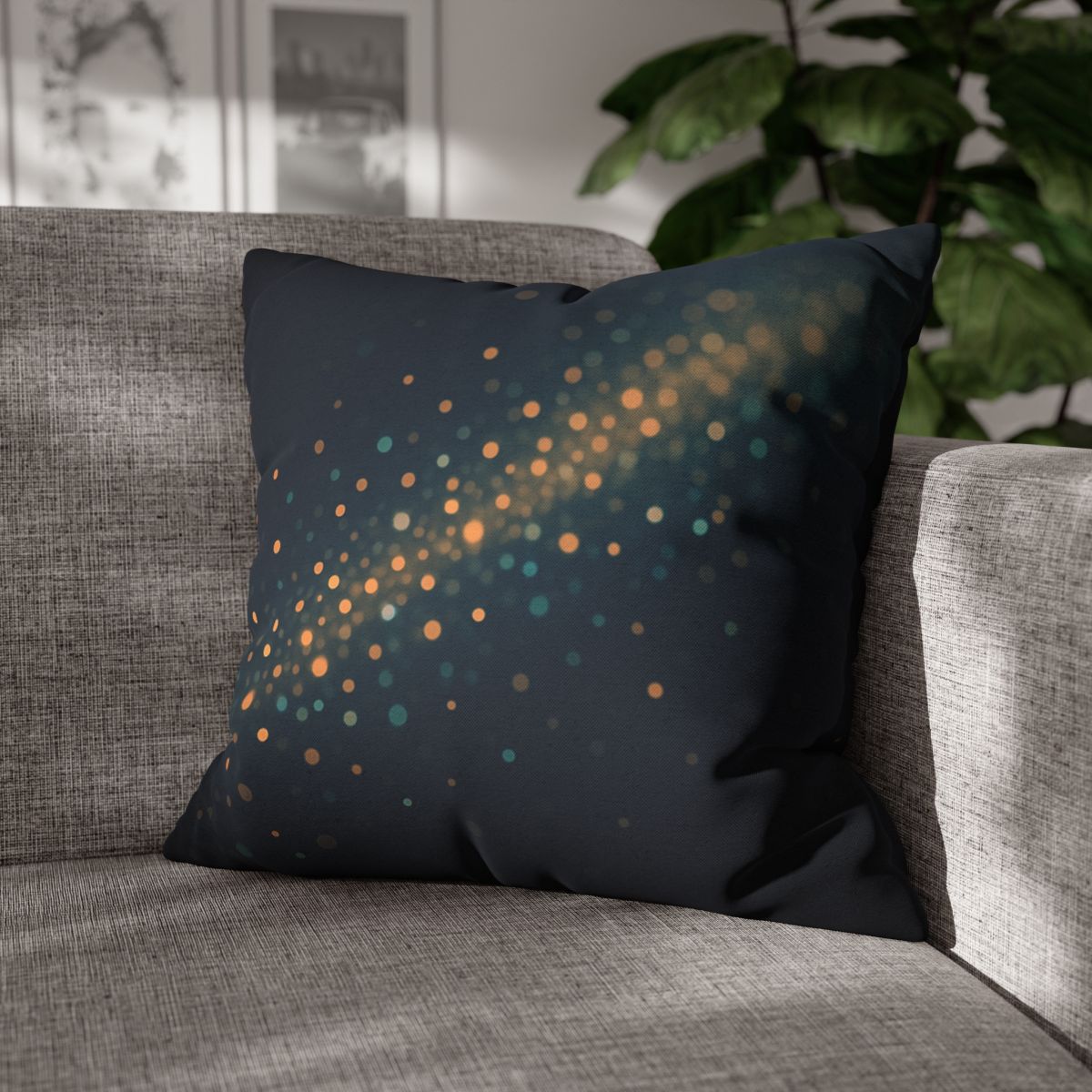 Radiant Particle Drift designer print pillow cases