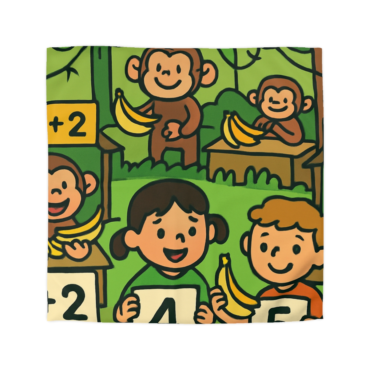 Jungle Math Monkey Market warm winter duvets