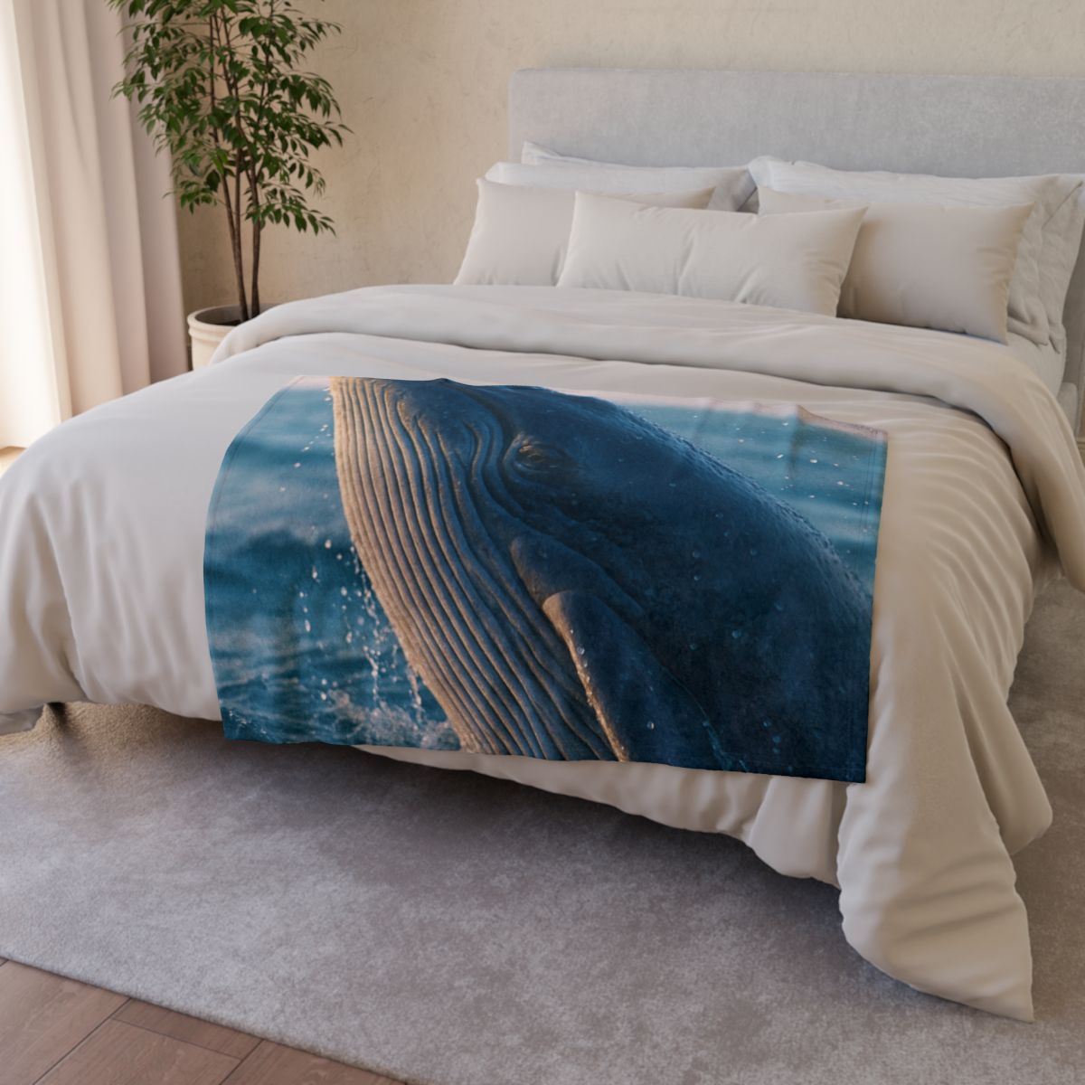 Ocean Song Blue Whale stylish throw blankets