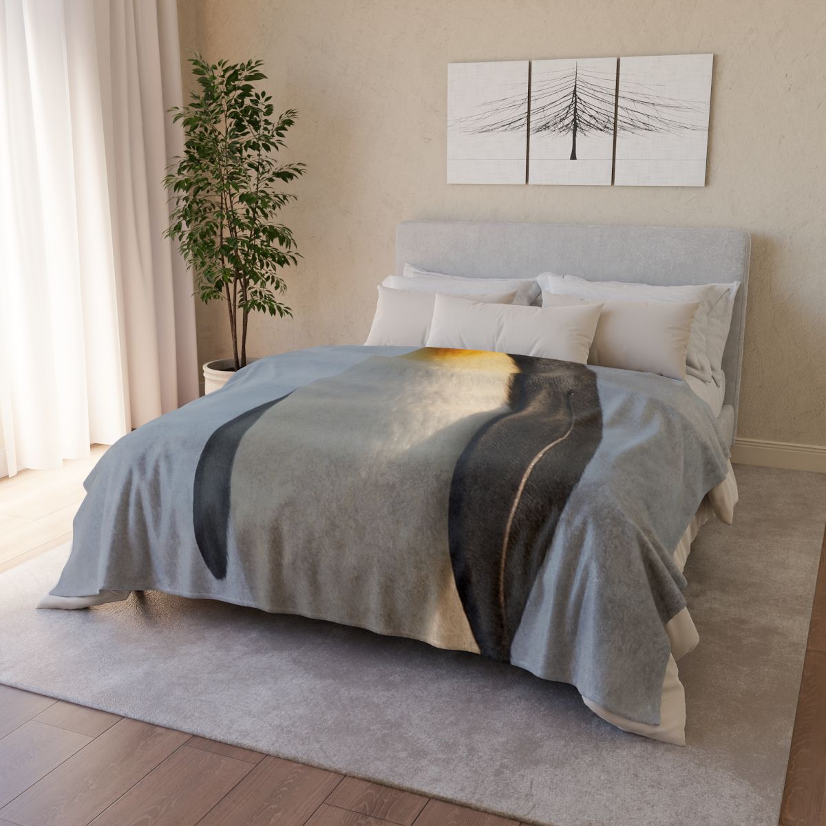 Aurora Poise Emperor Penguin unique gift blanketscustom blankets