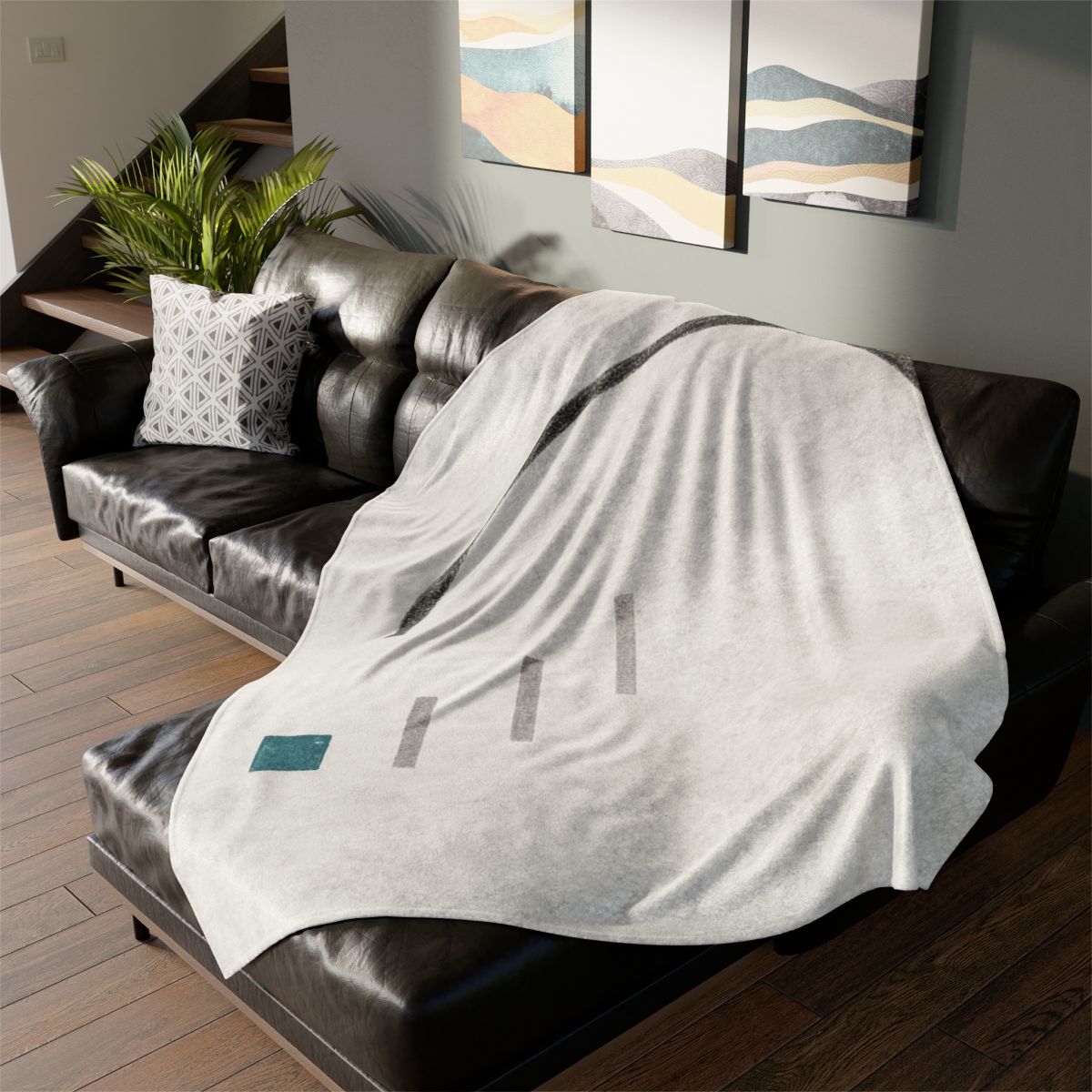 Split Ring And Stepped Line stylish throw blankets