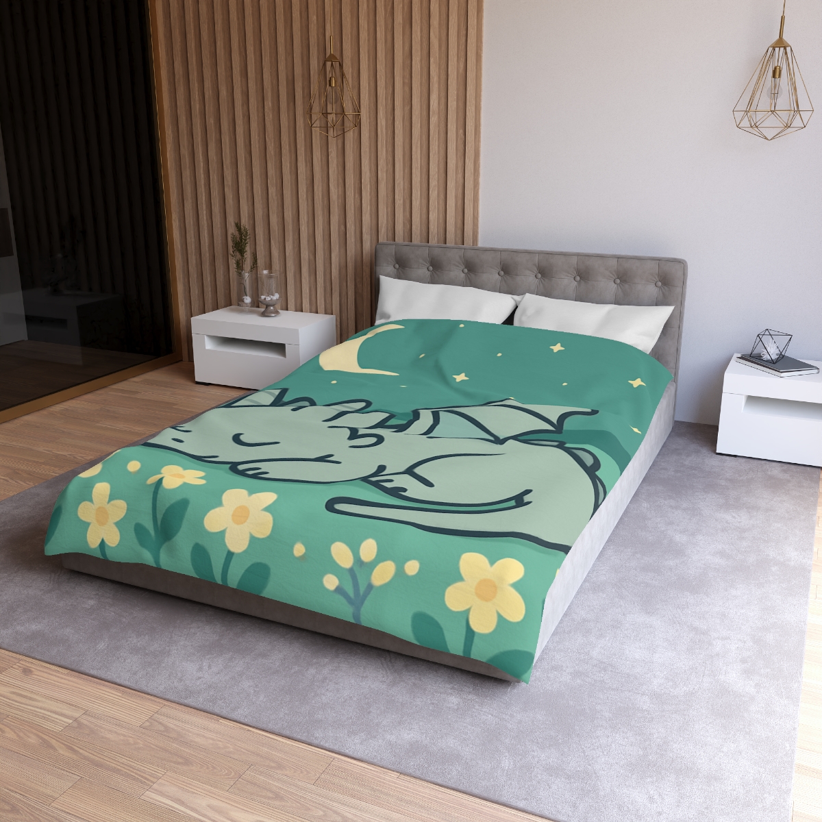Moonlight Meadow Dragon stylish duvet covers