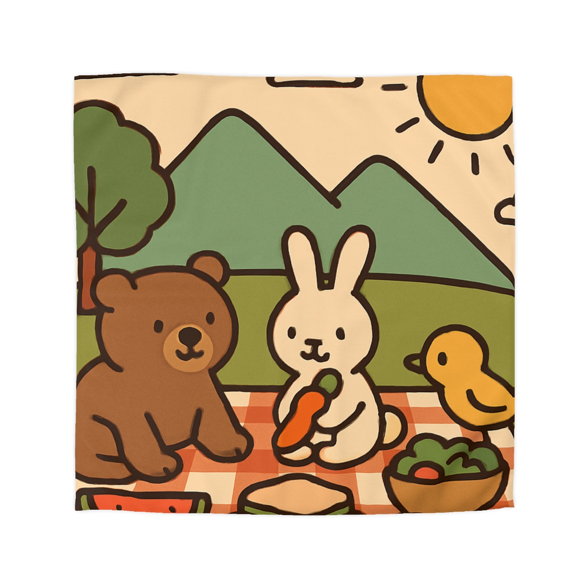 Mountain Picnic Pals soft comforter duvets
