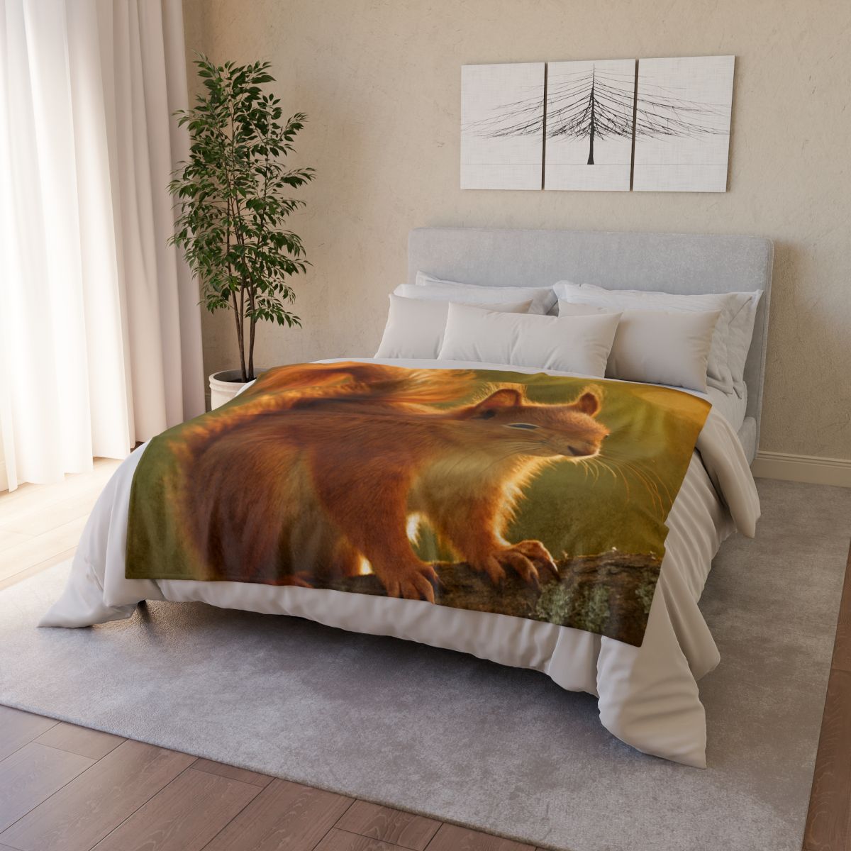 Sunrise Forager Red Squirrel decorative home blankets