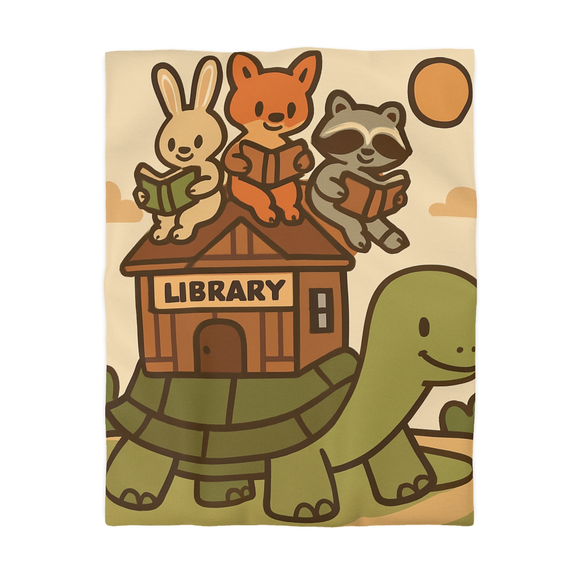 Time Traveling Turtle Library soft comforter duvets