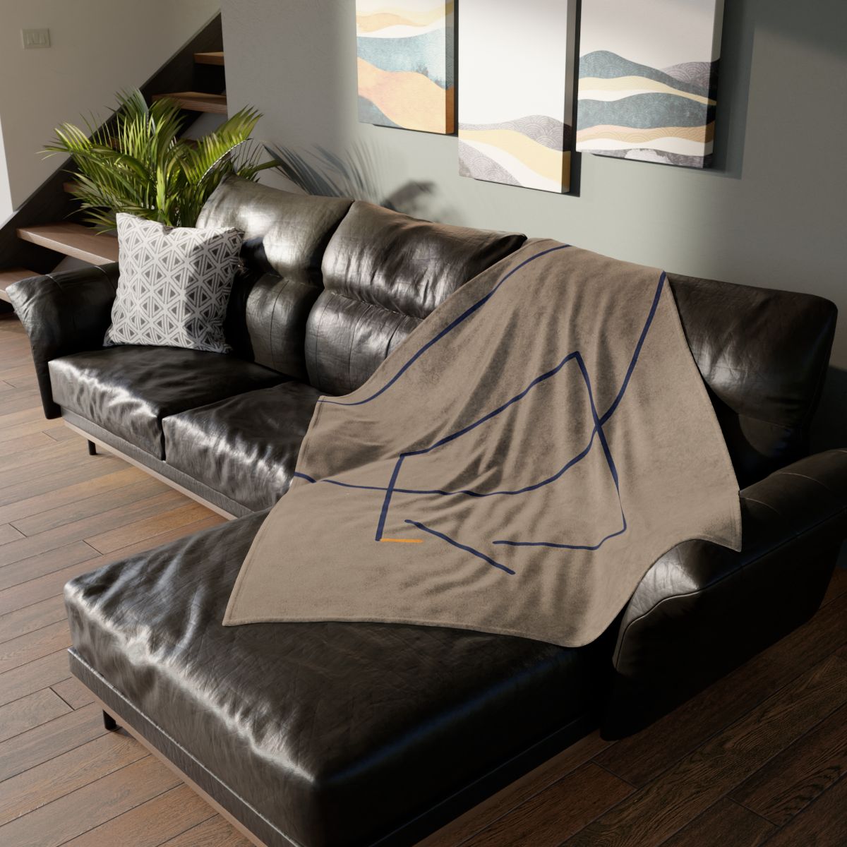 Corner Arc With Nested Open Square designer printed blankets