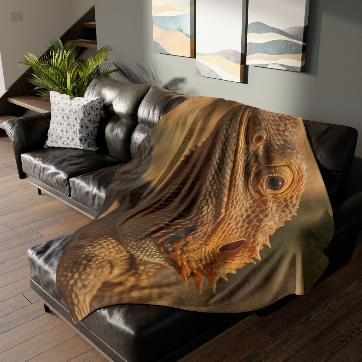 Ember Crest Bearded Dragon personalized cozy blankets