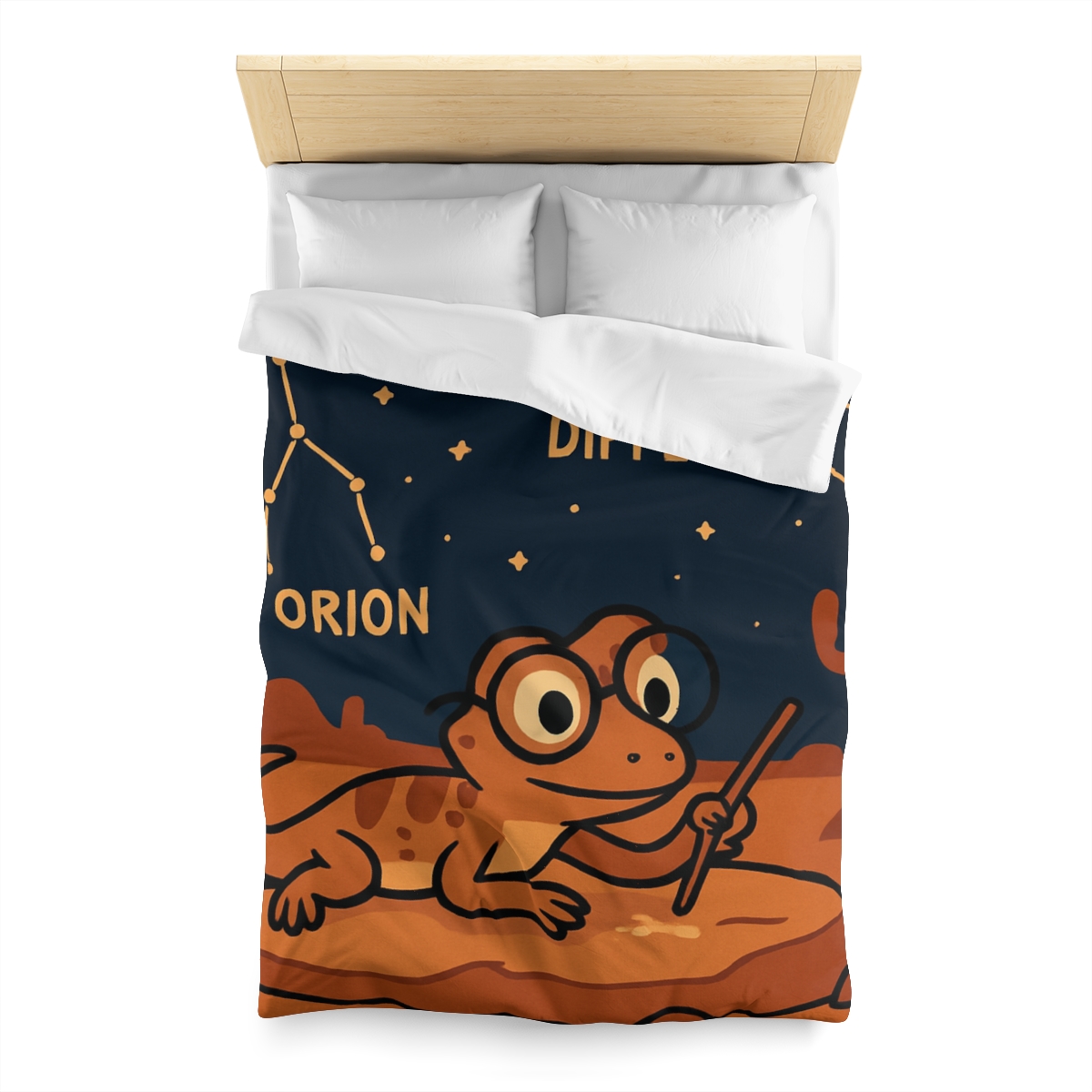 Stargazing Lizard Desert Camp personalized bedding duvets