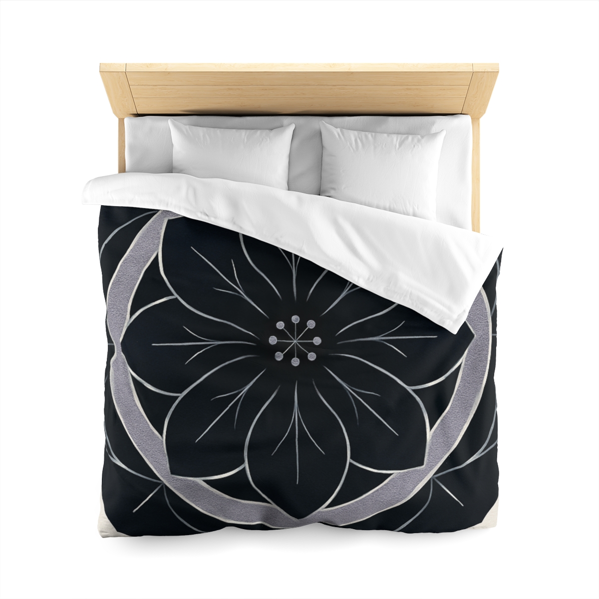 Petal Orbit Rosette designer printed duvets