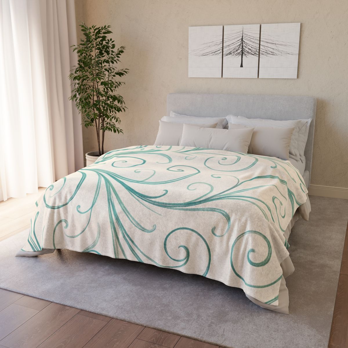 Tendril Wave Filigree warm winter blankets