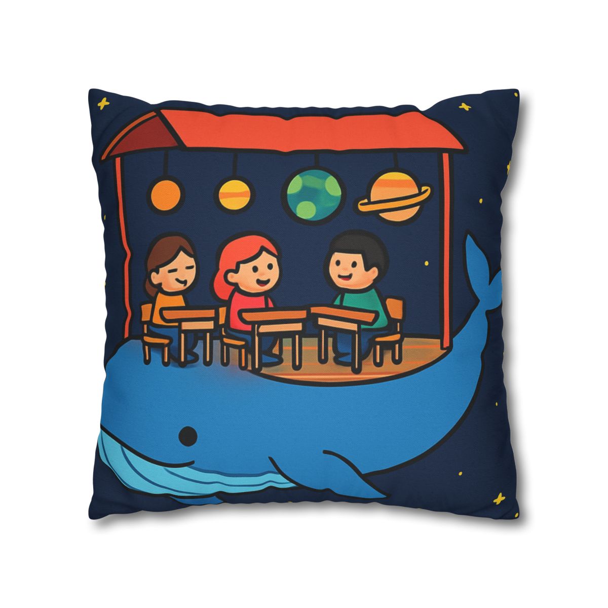 Cosmic Whale Classroom personalized pillow covers