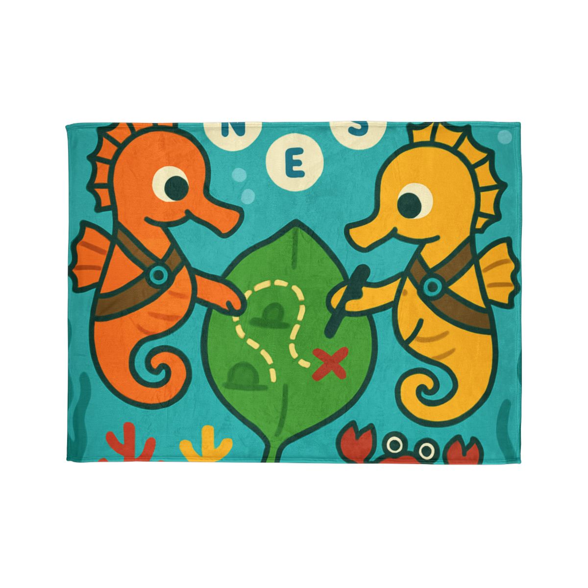Underwater Map Makers The Seahorse Scouts decorative home blankets