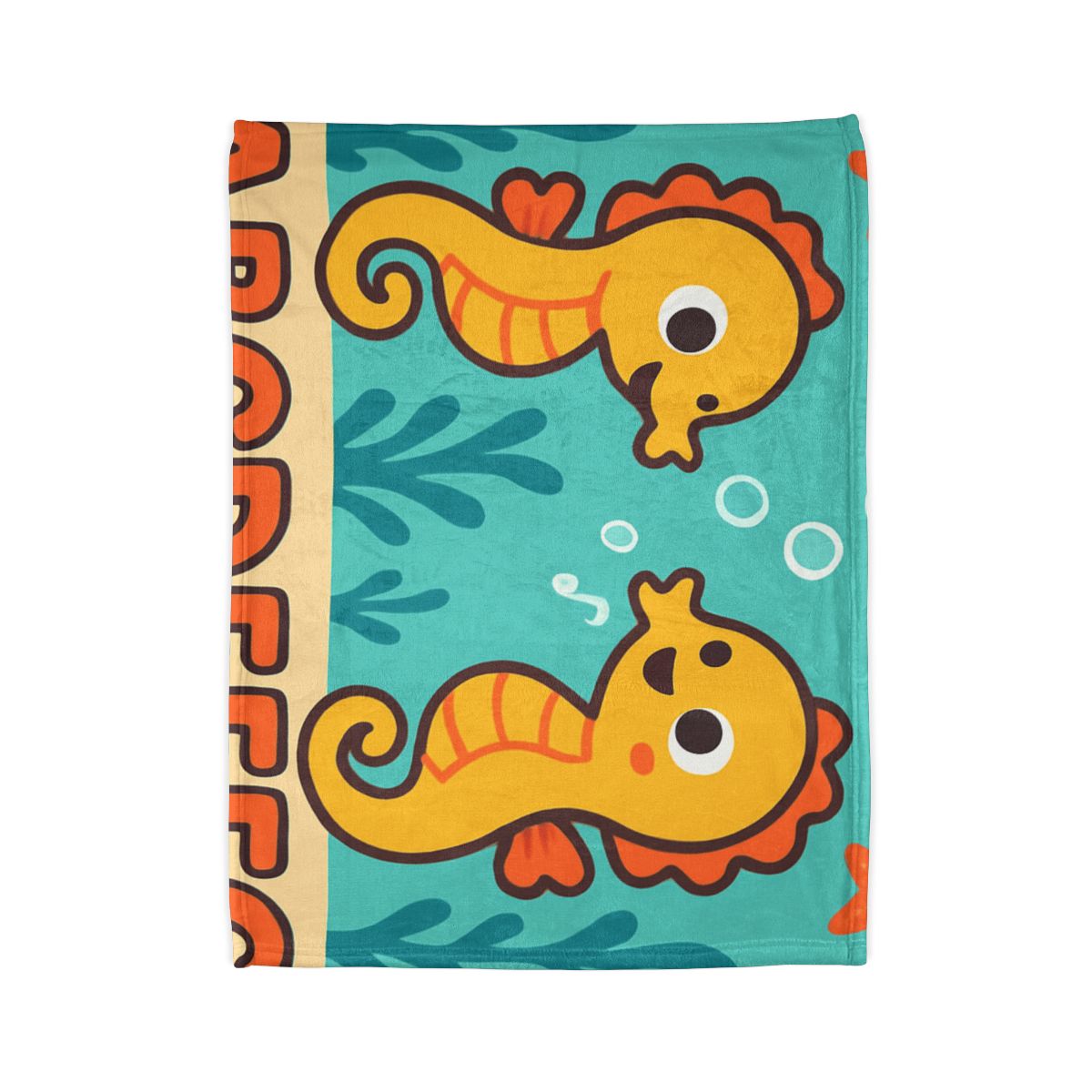 Underwater Alphabet Reef With Singing Seahorses stylish throw blankets
